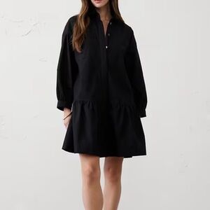 NWT Black Puff Sleeve Tiered Mini Dress for Women